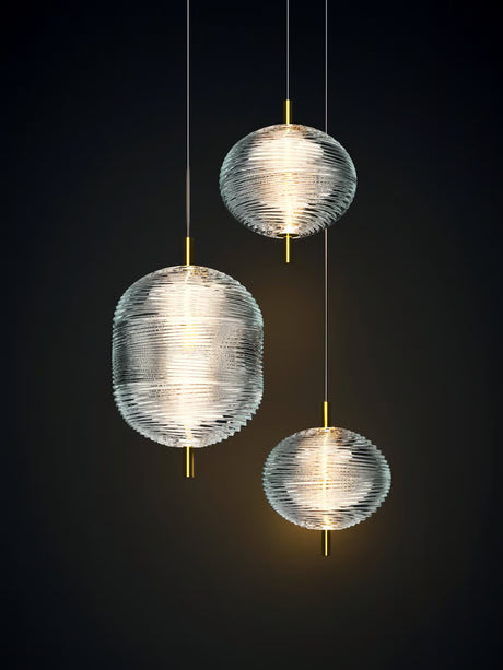 Lodes Lámpara colgante Jefferson pequeña Ø22cm cristal dorado LED 2700K 16822-5027
