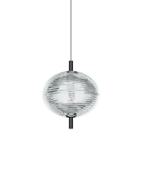 Lodes Lámpara colgante Jefferson pequeña Ø22cm cristal cromo negro LED 2700K 16822-4227
