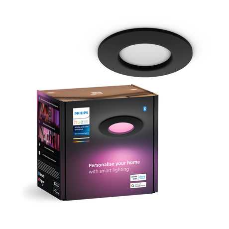 Philips Hue White and Color Ambiance Empotrable slim recessed light negro RGBW 8,3W IP44 8720169264151