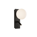 ACB Kin Aplique 16/8169 negro /opal LED + LED orientable, USB, USBC A8169290N