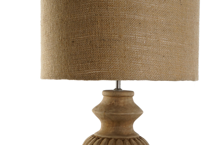 ITE216577 CARVED JUTE WOOD TABLETOP
