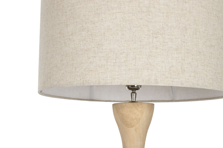 Lámpara de pie madera de mango y pantalla 163cm 217666