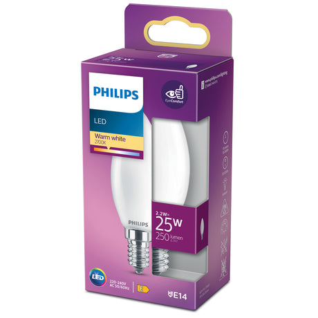 Bombilla de filamento Philips mate B35 25W E14 2700K 250lm 763374
