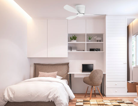 Ventilador de techo con luz LedsC4 Bora LED blanco motor DC 3000K Ø99cm 30-7973-14-F9