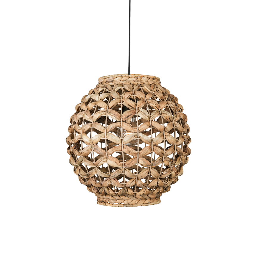ACB Lennis Lámpara de techo colgante 3928/30 Fibra Natural, Kit Neg. Text., LED E27 15W, C3928082NA