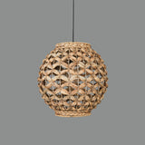 ACB Lennis Lámpara de techo colgante 3928/30 Fibra Natural, Kit Neg. Text., LED E27 15W, C3928082NA