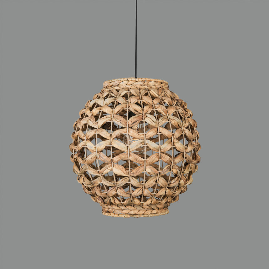 ACB Lennis Lámpara de techo colgante 3928/30 Fibra Natural, Kit Neg. Text., LED E27 15W, C3928082NA