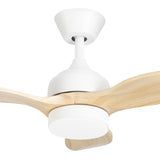 Ventilador de techo LedsC4 Calar blanco madera clara motor DC Ø75cm VE-0022-BLA