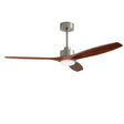 Ventilador de techo LedsC4 Stem Evo tube níquel satinado palas madera oscura motor DC Ø132cm VE-0097-SFF — vista 1