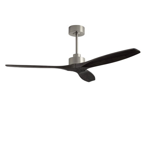 Ventilador de techo LedsC4 Stem Evo tube níquel satinado palas negras motor DC Ø132cm VE-0098-SNE — vista 1