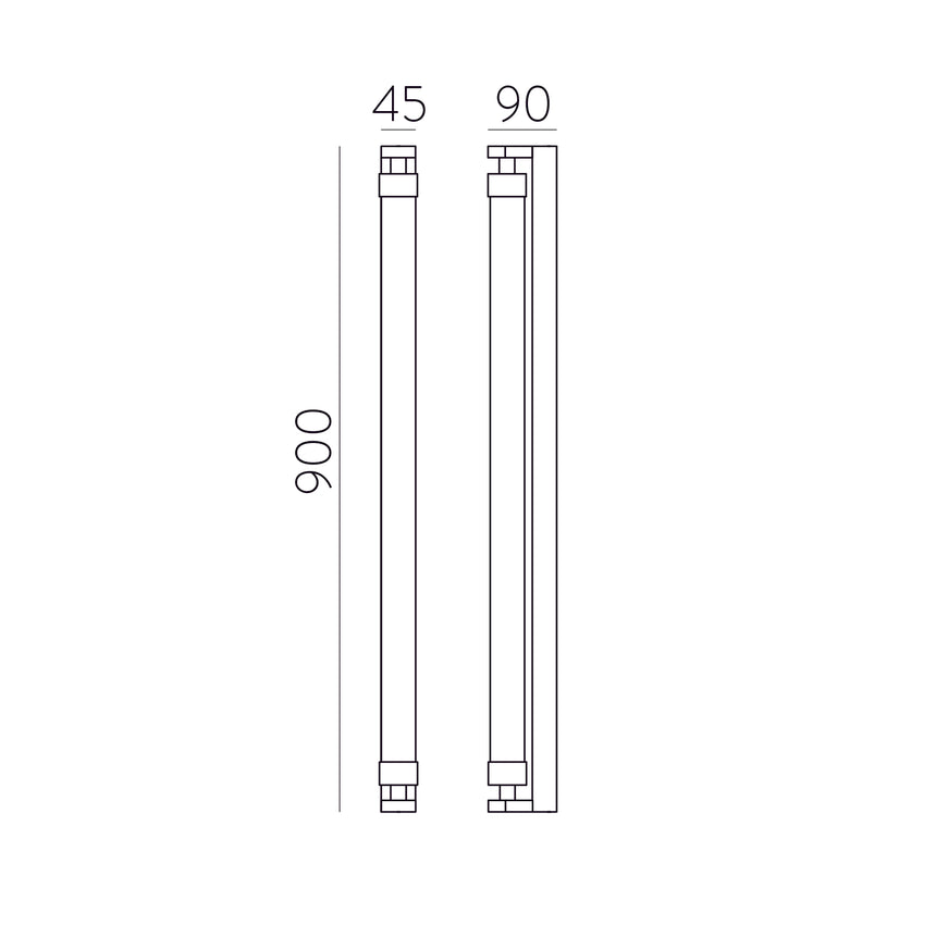 Lámpara de pared aplique ACB Lineo negro texturado IP44 A4008170N