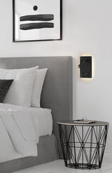 ACB Manat Aplique 16/3568 Negro Texturado, LED 12W 3000K 970lm + 3W 3000K 285lm, CRI90 , Dos interruptores, Orientable, Con USB, CON USBC A3568001N