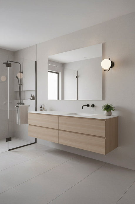 Lámpara de pared aplique ACB Maui oro viejo mate tulipa fumé Ø18cm LED E27