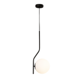 ACB Maui Lámpara de techo colgante 8163/1 Opal/Negro Mate, LED E27 15W, , (E27 max. Ø45 mm) C81631N