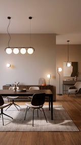 Lámpara de mesa ACB Maui negro mate tulipa opal Ø18cm LED E27