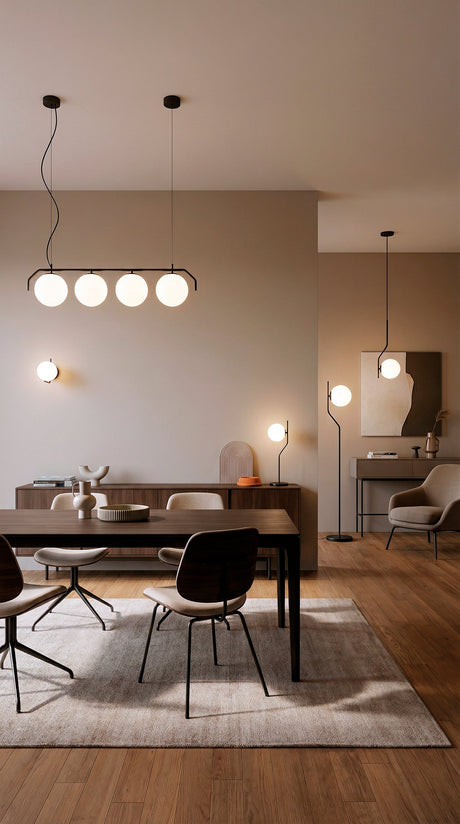 Lámpara de mesa ACB Maui negro mate tulipa opal Ø18cm LED E27