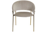 Silla terciopelo greige y metálica dorada 58×53×73 cm 207811