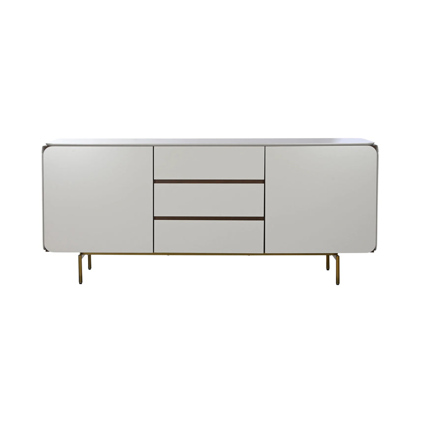 Aparador buffet de madera 183cm blanco dorado 217314