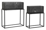 /ITE205976-1 MACETERO SET 2 METAL NEGRO GRANDE | ITEM
