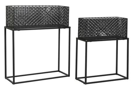 /ITE205976-1 MACETERO SET 2 METAL NEGRO GRANDE | ITEM