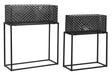 /ITE205976-2 MACETERO SET 2 METAL NEGRO PEQ | ITEM