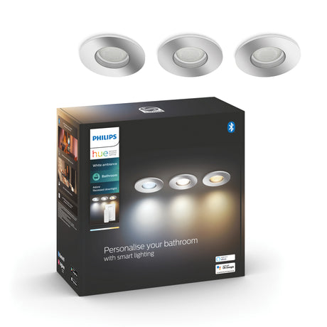 Philips Hue Empotrable Adore cromo White Ambiance 4,2W IP44 400lm (3 uds) 8720169318014