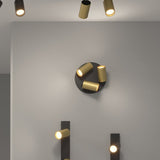 ACB Modrian Plafón 3951/P3 Negro/Oro Técnico, LED GU10 3x8W, , Orientable P3951280O