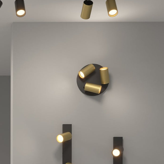 ACB Modrian Plafón 3951/P3 Negro/Oro Técnico, LED GU10 3x8W, , Orientable P3951280O
