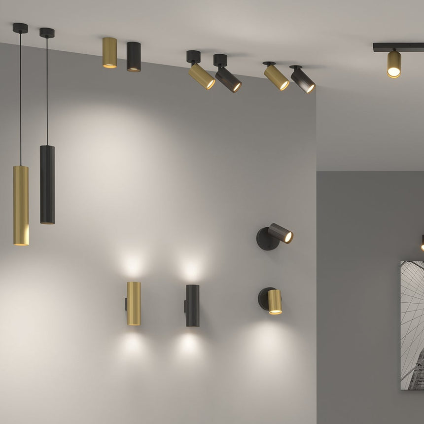 ACB Modrian Lámpara de techo colgante 3951/30 Oro Técnico/Negro, LED GU10 8W, C3951080O
