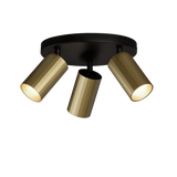ACB Modrian Plafón 3951/P3 Negro/Oro Técnico, LED GU10 3x8W, , Orientable P3951280O