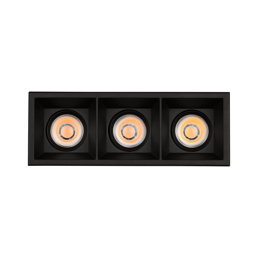 ACB Move Empotrable 3984/8 Cuadrado Negro Texturado, LED COB 3x12W 2700K 3480lm, CRI90 I IP44/IP20, LED integrado E3984193N