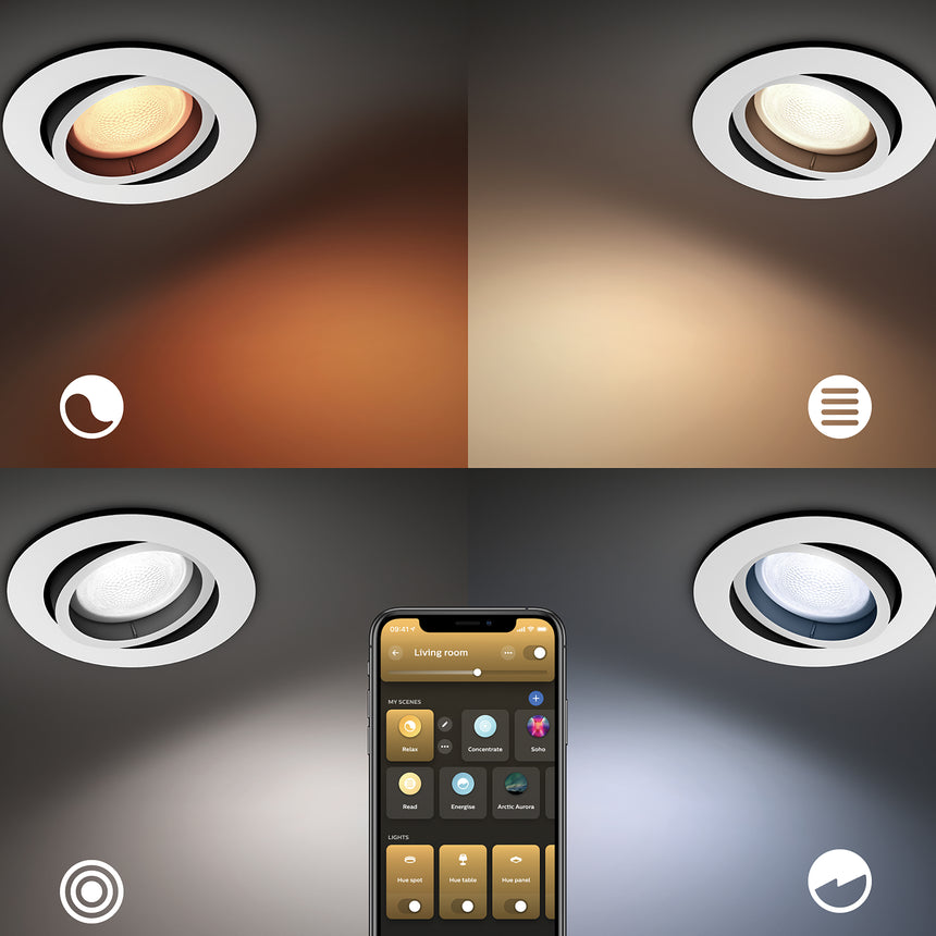 Philips Hue White and Color Ambiance Empotrable centura plata RGBW 4,2W (3 uds) 8720169318854 - imagen 5