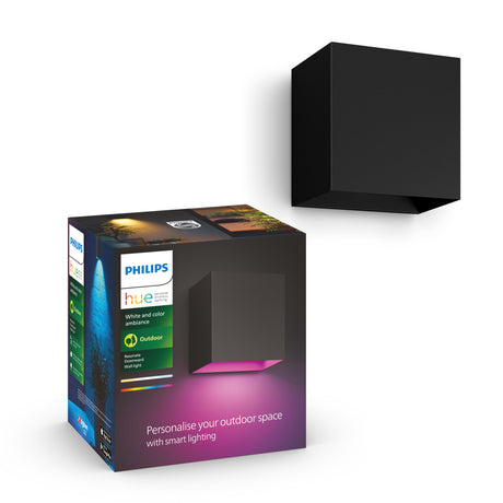 Philips Hue White and Color Ambiance Aplique de pared Resonate negro RGBW 8W IP44 871951446677700