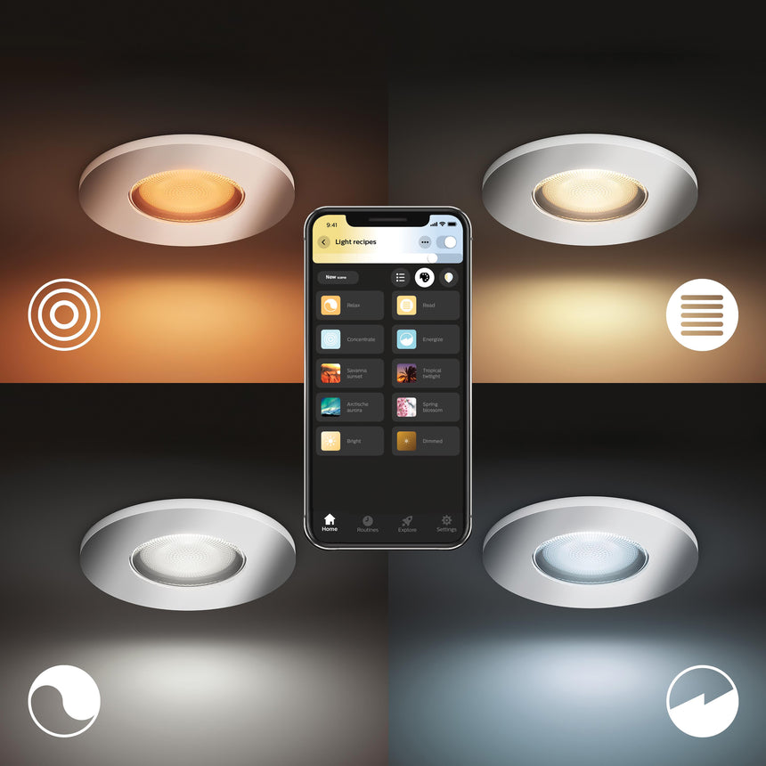 Philips Hue Empotrable Adore plata White Ambiance 5W IP44 871951434079400 350lm - imagen 5