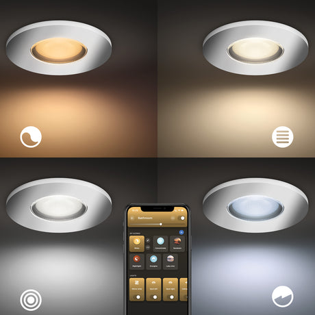 Philips Hue White and Color Ambiance Empotrable Xamento plata RGBW 6W IP44 871951435539200 (3 uds) - imagen 5