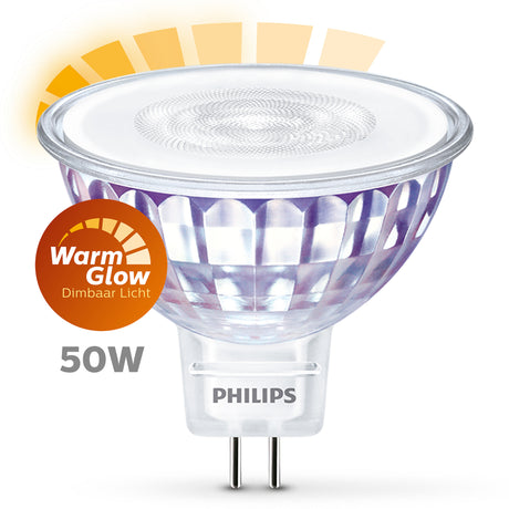 Bombilla LED Dicroica Philips WarmGlow regulable GU10 MR16 50W 2700K 700lm 774035 - vista alternativa