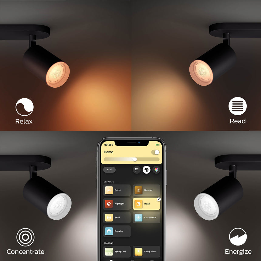 Philips Hue White and Color Ambiance Foco Fugato negro RGBW 4,2W 1600lm 8720169319394 - imagen 5