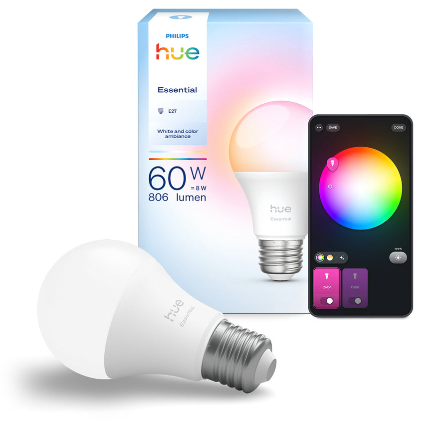 Philips Hue White and Color Ambiance Bombilla Essential RGBW E27 8W 806lm 8720169392182
