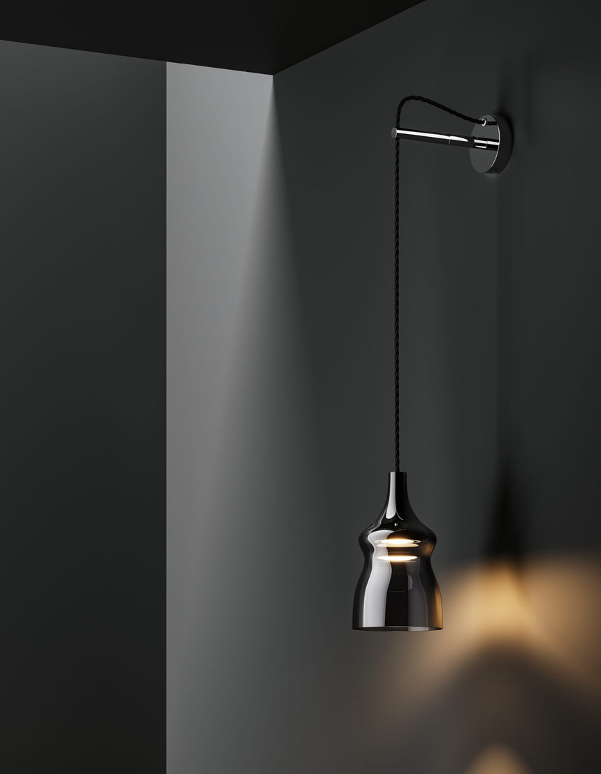 Lodes Lámpara colgante Nostalgia pequeña cromo transparente LED 2700K 15412-0027