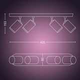 Philips Hue White and Color Ambiance Foco 4 luces Fugato blanco RGBW 6W 5063431P7 350lm