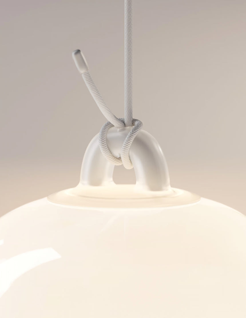 Lodes Lámpara colgante Oblò grande blanco seda LED 3000K 21813-1330