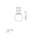 ACB Parma Plafón 3946/18 IP Opal/Negro Mate, LED E27 15W, I IP44, (E27 max. Ø45 mm) P3946080N