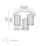 ACB Modrian Plafón 3951/P3 Negro, LED GU10 3x8W, , Orientable P3951280N