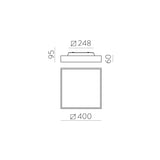 ACB Oporto Plafón negro LED + LED difusor, Slide switch Casambi P3973070NCA