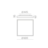 ACB Oporto Plafón 3973/60 Negro Texturado, LED 65W 6000lm + 9W 760lm, CRI90 CL.I, LED integrado, Difusor Microprismatico, Kelvin 2700K-3000K Slide Switch, Casambi P3973170NCA