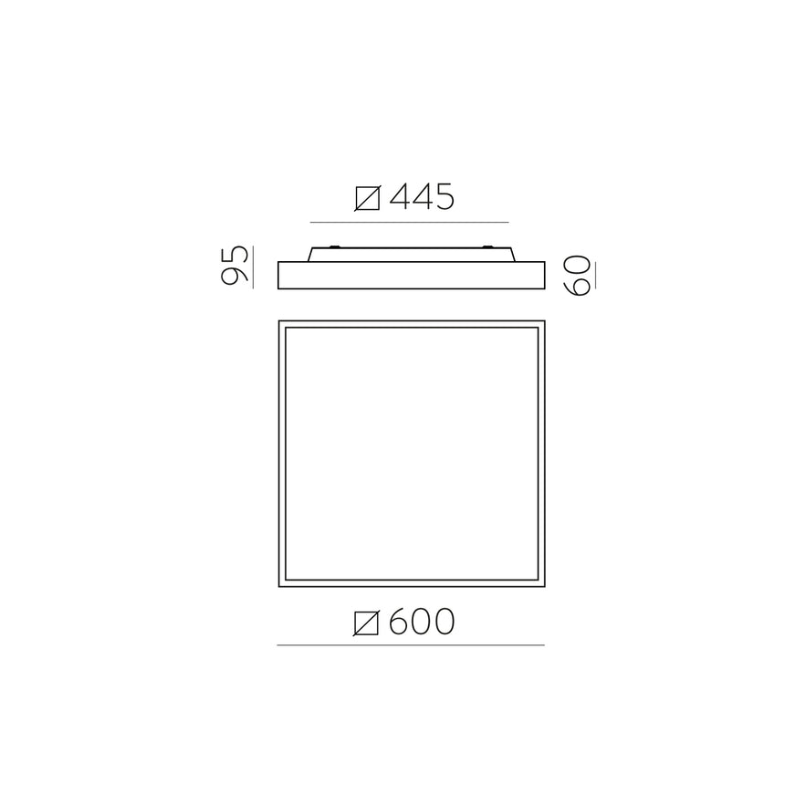 ACB Oporto Plafón 3973/60 Negro Texturado, LED 65W 6000lm + 9W 760lm, CRI90 CL.I, LED integrado, Difusor Microprismatico, Kelvin 2700K-3000K Slide Switch, Casambi