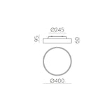 ACB Roma Plafón negro LED + LED difusor, Slide switch Casambi P3974070NCA