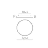 ACB Roma Plafón negro LED + LED difusor, Slide switch Casambi P3974170NCA