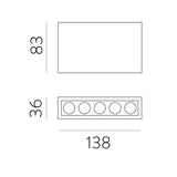 ACB Invisible Plafón 3980/138 Negro Texturado, LED 12W 3000K 850lm, CRI90 I, LED integrado P3980000N