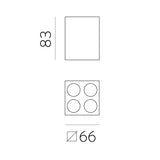 ACB Invisible Plafón 3980/66 Square Negro Texturado, LED 9W 3000K 680lm, CRI90 , LED integrado P3980200N